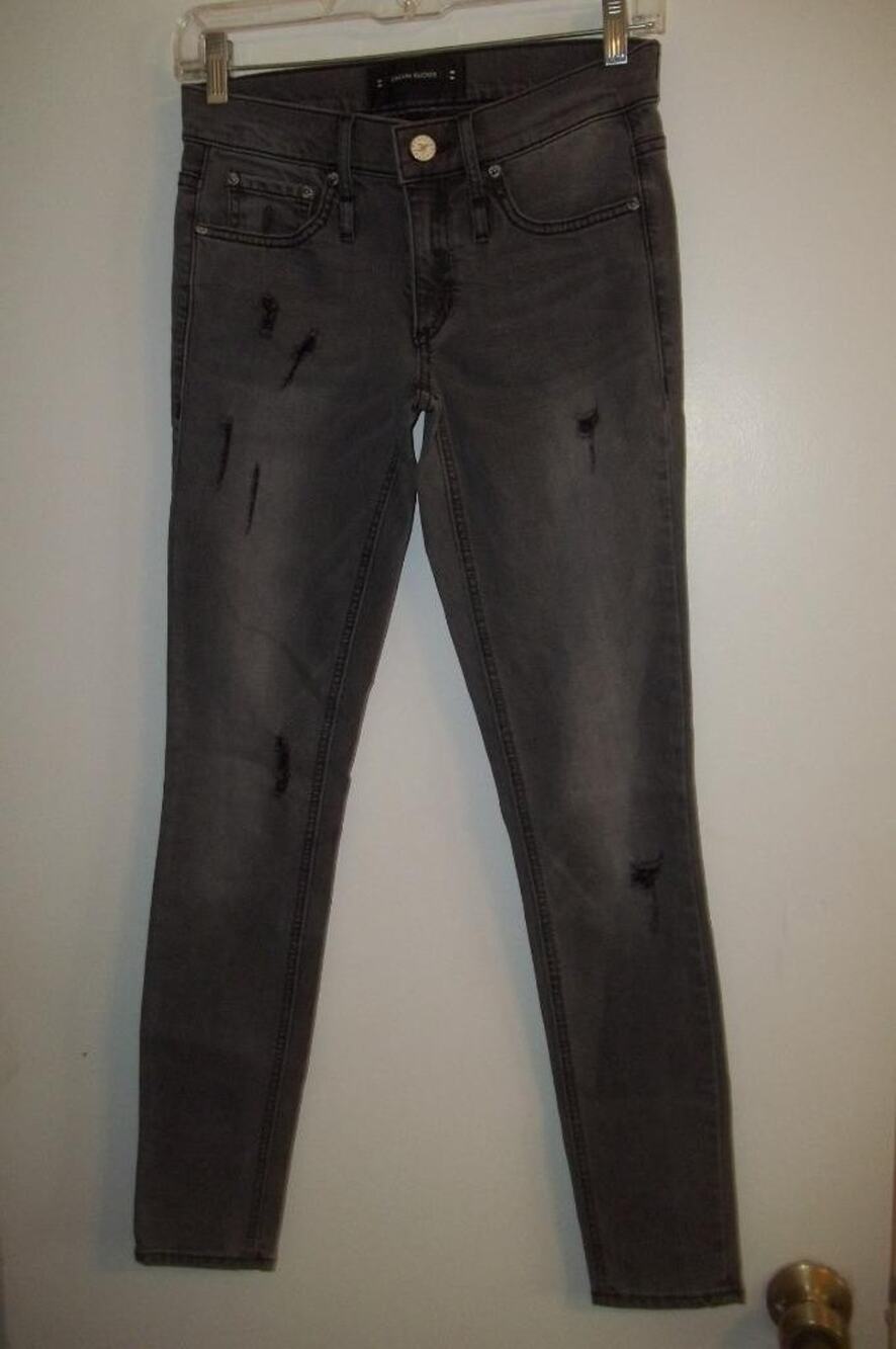 Calvin Rucker Gray Stretch Denim Distressed Skinny Jeans 27